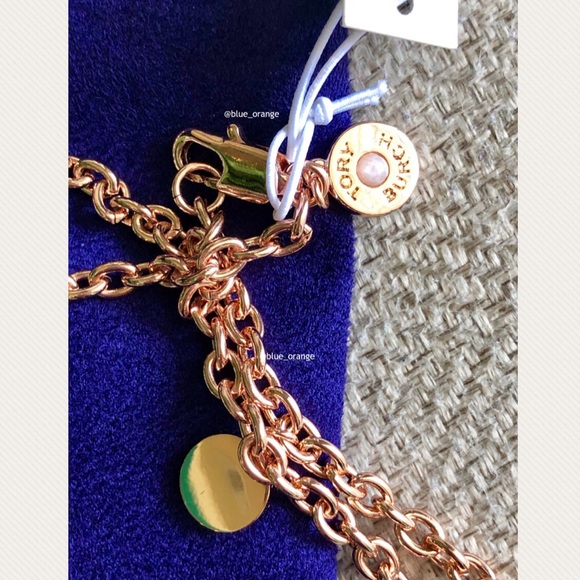 LAST ONE‼️NEW TORY BURCH✨ GOLD CHARM LG NECKLACE - Picture 3 of 7